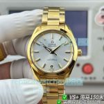 VS+ Factory Swiss Replica Omega Seamaster Aqua Terra 150M Yellow Gold Case Watch 